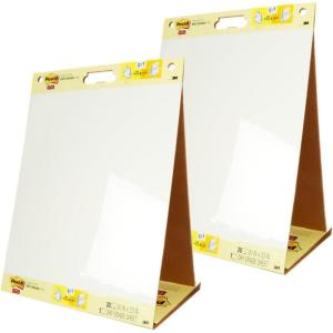 Post-it Super Sticky Portable Tabletop Easel Pad w/Dry Erase Panel, Great for Virtual Teachers and Students, 20×23 Inches, 20 Sheets/Pad, 2 Pads, Built-in Stand (563DE VAD 2PK), White