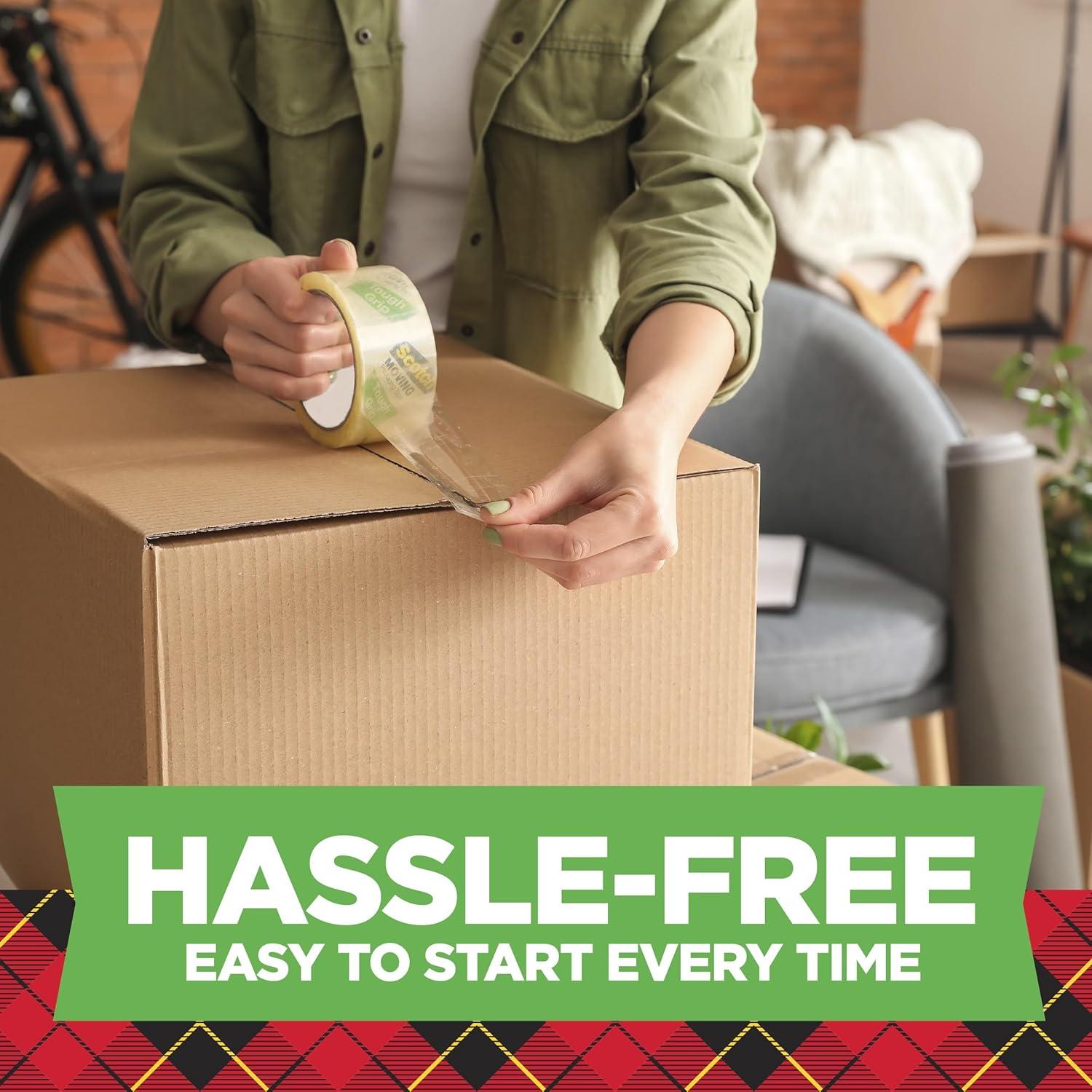 image:imageScotch Heavy Duty Moving Packing Tape Clear Makes Packing Easier amp Quieter 188 in x 546 yd 4 Tape Rolls with 2 DispensersDispensered Packing Tapes