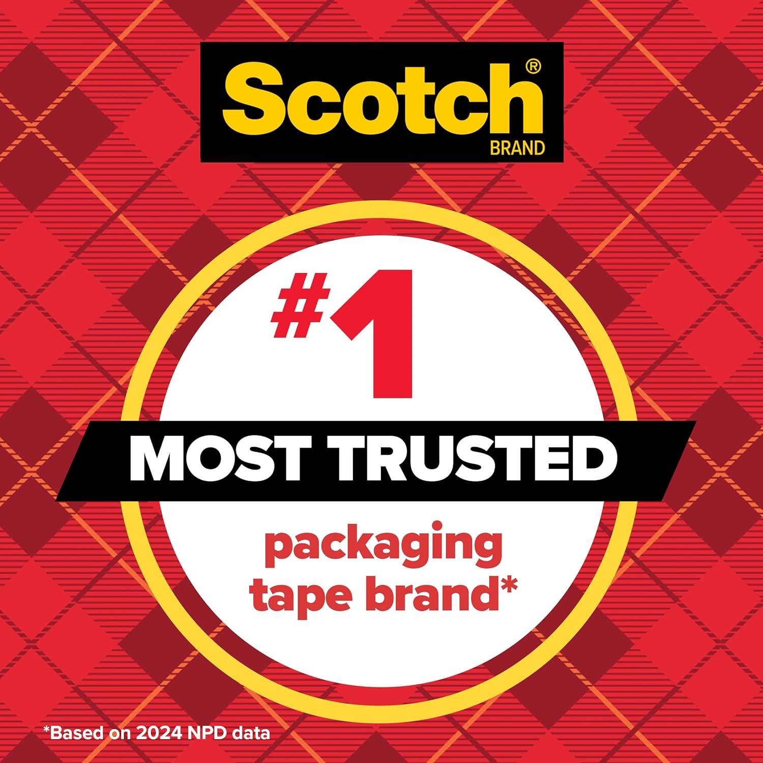 image:imageScotch Heavy Duty Moving Packing Tape Clear Makes Packing Easier amp Quieter 188 in x 546 yd 4 Tape Rolls with 2 DispensersPacking Tape Rolls Handheld Dispenser