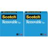 Scotch Wall-Safe Tape, 1 Refill Roll, Clear Removable Wall Tape with Matte Finish for Hanging Photos, Art, and Décor, 3/4 in x 1,296 in(3/4″ x 1296″ (Pack of 2))