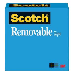 Scotch Wall-Safe Tape, 1 Refill Roll, Clear Removable Wall Tape with Matte Finish for Hanging Photos, Art, and Décor, 3/4 in x 1,296 in(3/4″ x 1296″)