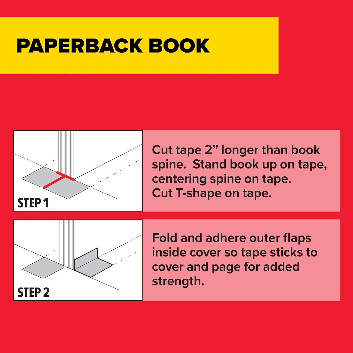 image:imageScotch Book Tape 4 in x 540 in Excellent for Repairing Reinforcing Protecting and Covering 8454004 Inches x 15 Yards