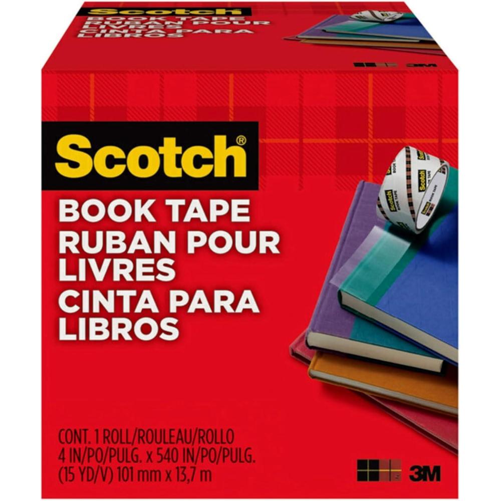 image:imageScotch Book Tape 4 in x 540 in Excellent for Repairing Reinforcing Protecting and Covering 8454004 Inches x 15 Yards