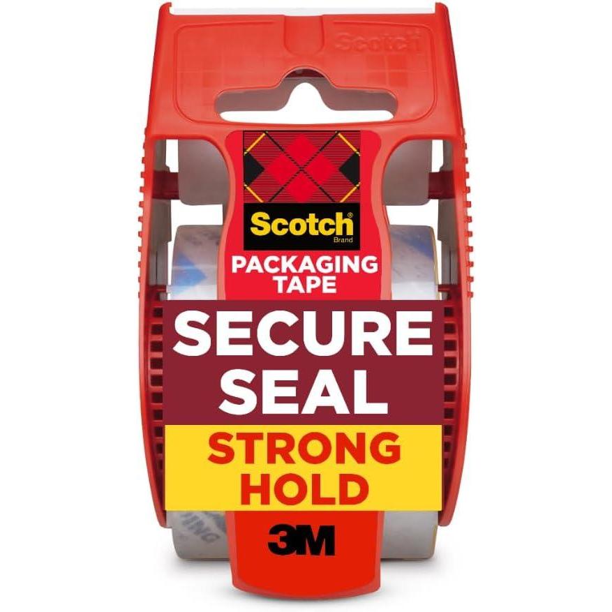 image:imageScotch Secure Seal Packing Tape Ultra Clear Reliable and Durable Seal 188 in x 800 in 1 Packaging Roll with Dispenser1 Roll