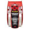 Scotch Reinforced Strength Strapping Tape, 1.88 in x 360 in, Clear, 1 Roll with Dispenser, Heavy Duty Packing Tape for Shipping, Moving, and Storage(1 Count (Pack of 1))