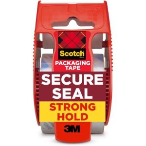 Scotch Secure Seal Packing Tape, Ultra Clear, Reliable and Durable Seal, 1.88 in x 800 in., 1 Packaging Roll with Dispenser(1 Roll)