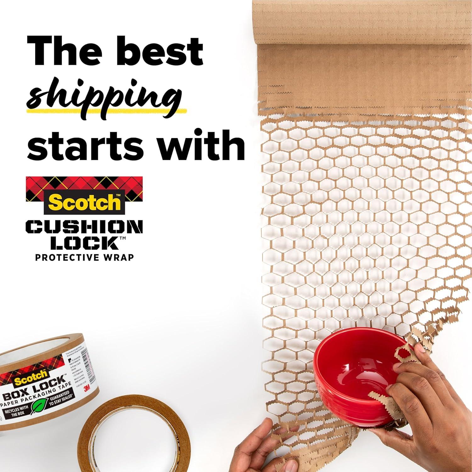 image:imageScotch Cushion Lock Protective Wrap 12 in x 30 ft Replaces Plastic Bubble Cushions and Conforms to Secure and Protect Sustainable Packaging Solution for Packing Shipping and Moving 1 Wrap30 Foot Roll