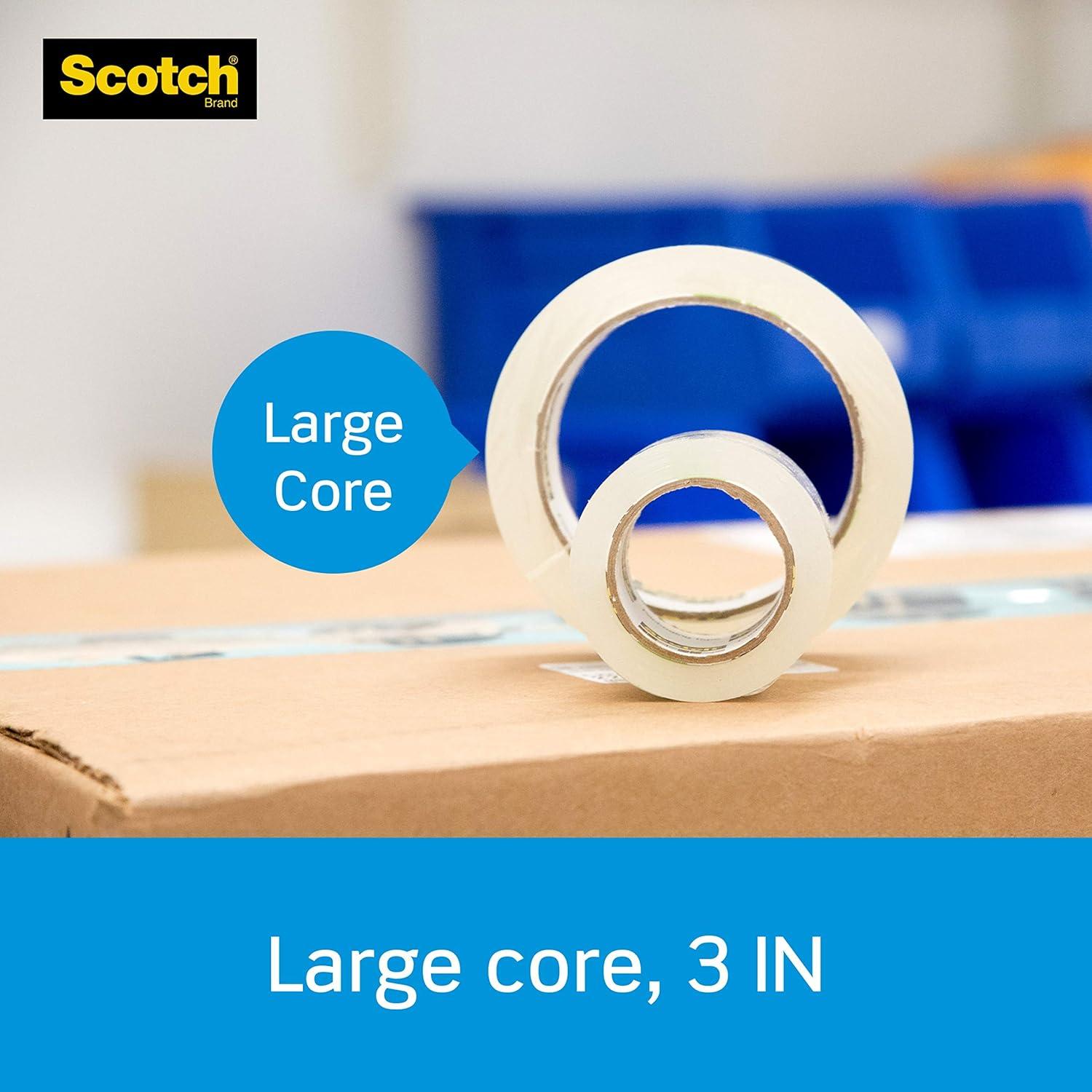 image:imageScotch Heavy Duty Packaging Tape 188 x 382 yd Designed for Packing Shipping and Mailing Strong Seal on All Box Types 3 Core Clear 3 Rolls 3850S33