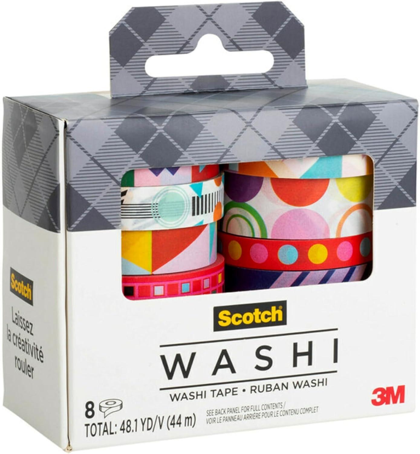 image:imageScotch Washi Tape Geo Madness Design 8 Rolls Great for Bullet Journaling Scrapbooking and DIY Dcor C10178P18
