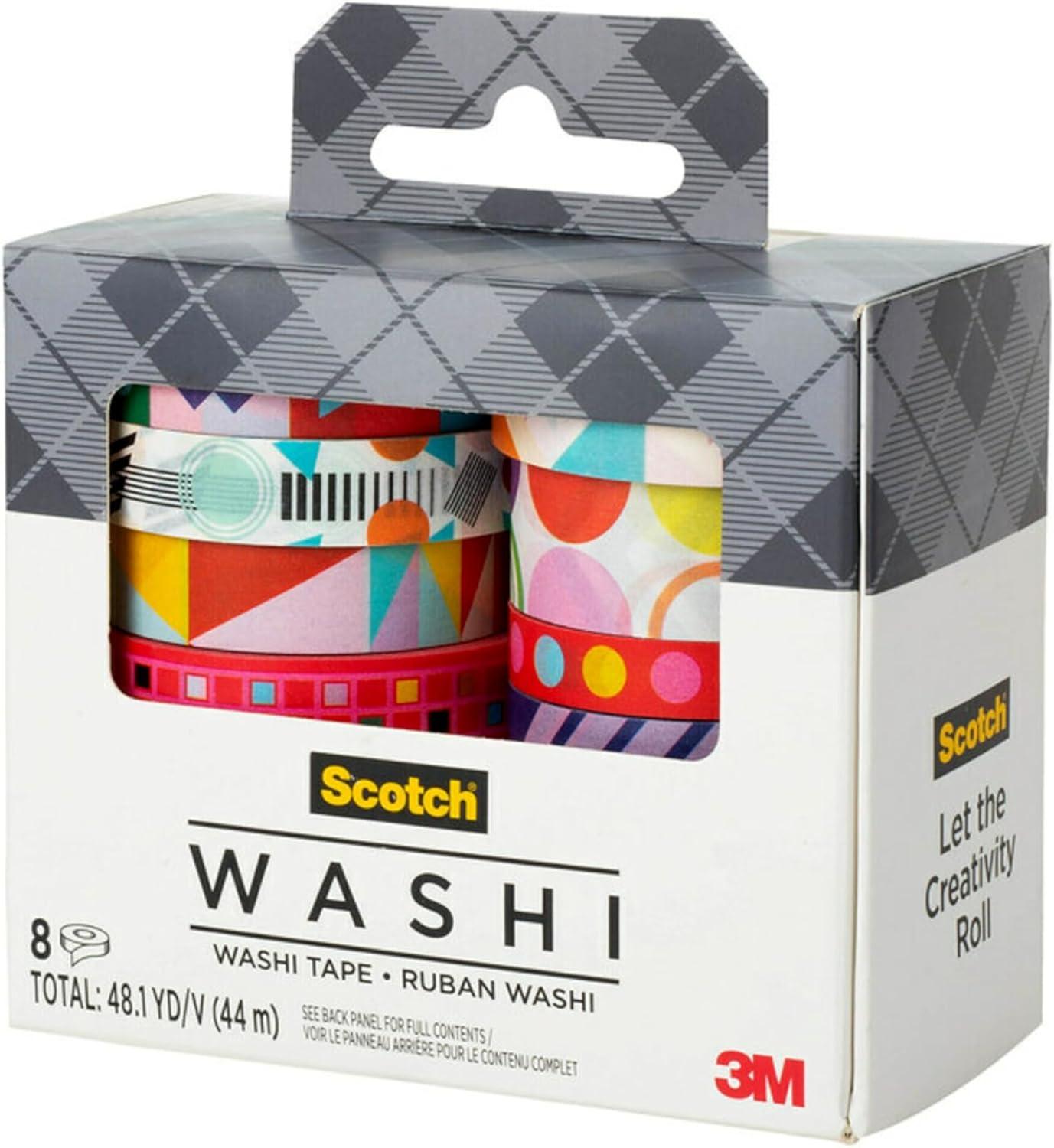 image:imageScotch Washi Tape Geo Madness Design 8 Rolls Great for Bullet Journaling Scrapbooking and DIY Dcor C10178P18