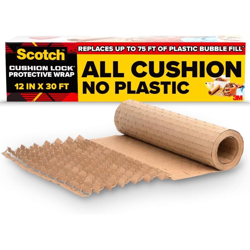 image:imageScotch Cushion Lock Protective Wrap 12 in x 30 ft Replaces Plastic Bubble Cushions and Conforms to Secure and Protect Sustainable Packaging Solution for Packing Shipping and Moving 1 Wrap30 Foot Roll