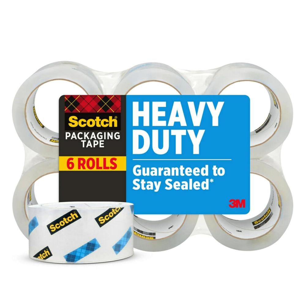 image:imageScotch Heavy Duty Packaging Tape 188 x 382 yd Designed for Packing Shipping and Mailing Strong Seal on All Box Types 3 Core Clear 3 Rolls 3850S36