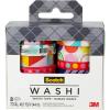 Scotch Washi Tape, Geo Madness Design, 8 Rolls, Great for Bullet Journaling, Scrapbooking and DIY Décor (C1017-8-P18)