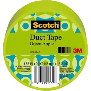 Scotch Duct Tape, Green Apple, 1.88-Inch by 20-Yard, 6-Pack