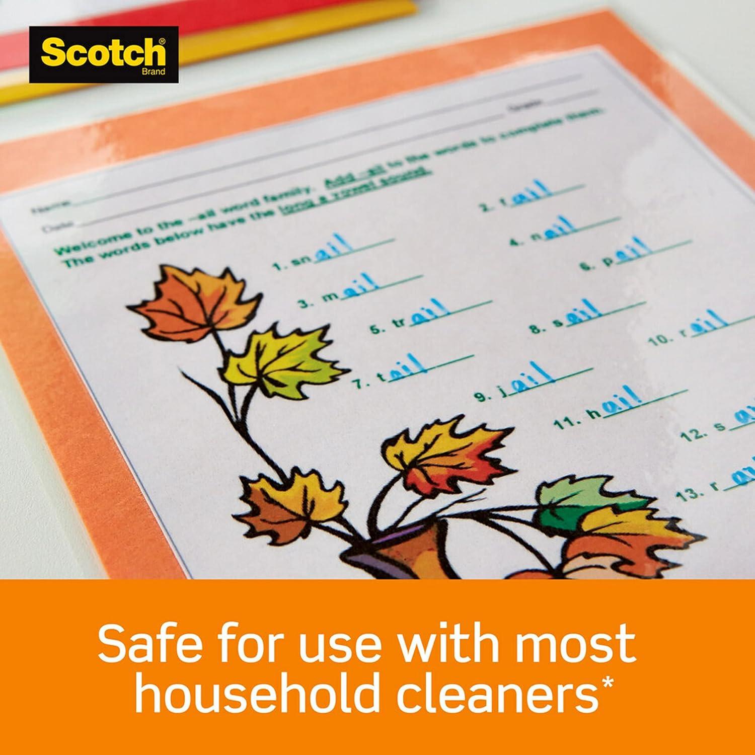 image:imageScotch Thermal Laminating Pouches Clear Fits Letter Sized 89 in 114 in Paper 150 Pouches100 Count Pack of 6