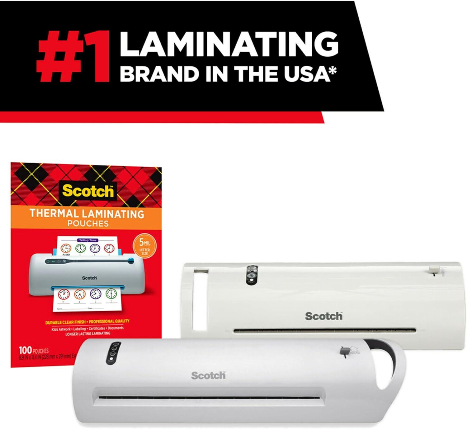 image:imageScotch Thermal Laminating Pouches Clear Fits Letter Sized 89 in 114 in Paper 150 Pouches89 in x 114 in 228 mm x 291 mm