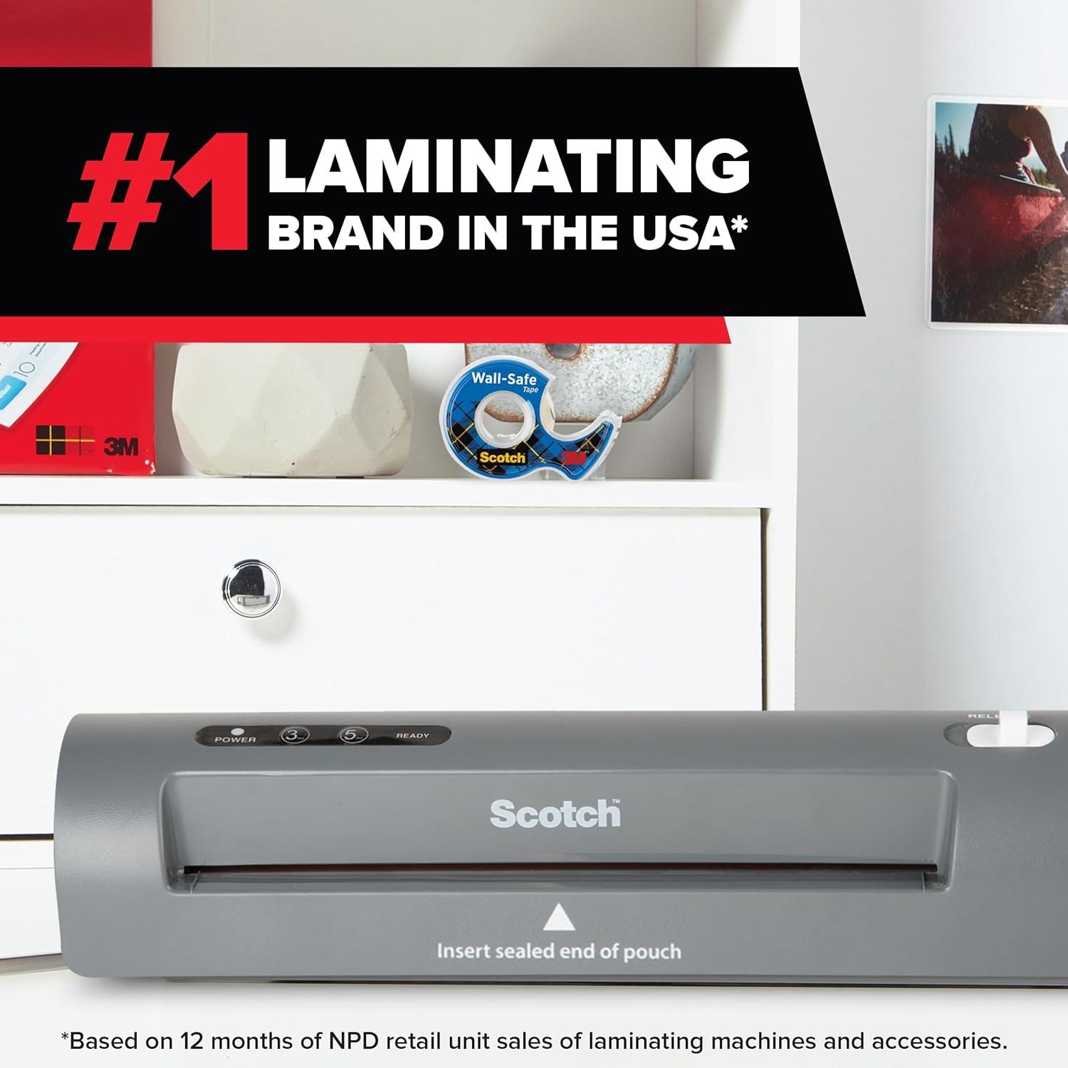 image:imageScotch Thermal Laminator and Pouch Bundle 2 Roller System Laminate up to 9 Wide TL901X with Scotch Laminating Pouches 100Pack TP3854100Scotch TL901X Thermal Laminator 100 Pouches 3 mil