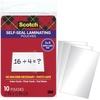 Scotch Self Sealing Laminating Pouches 3 x 5 Index Card Size, 10 Pouches